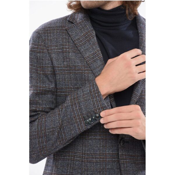 Nino Danieli Tartan Half-Lined Wool Blazer With Flap Pockets - Image 3
