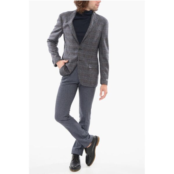 Nino Danieli Tartan Half-Lined Wool Blazer With Flap Pockets - Image 4