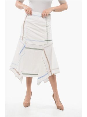 Bottega Veneta Flared Checkered Skirt