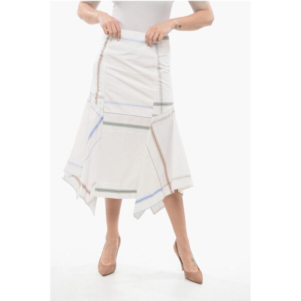 Bottega Veneta Flared Checkered Skirt