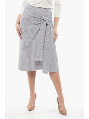 Bottega Veneta Striped Skirt with Knot Detail