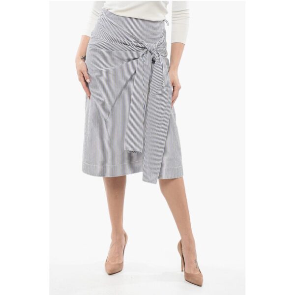 Bottega Veneta Striped Skirt with Knot Detail