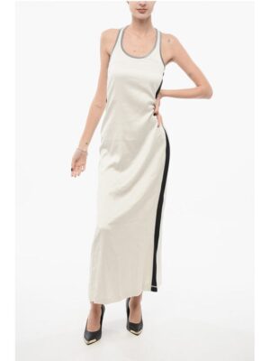 Diesel Viscose Slip Dress with Embroidered Logo