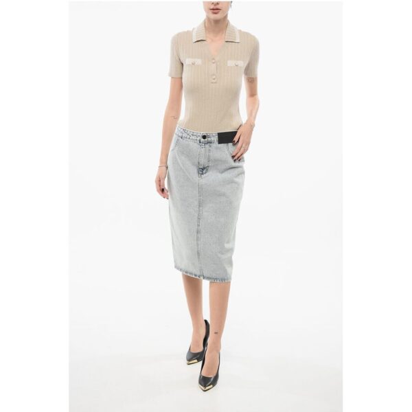 The Mannei Stone Washed MALMO Denim A-Line Skirt - Image 4