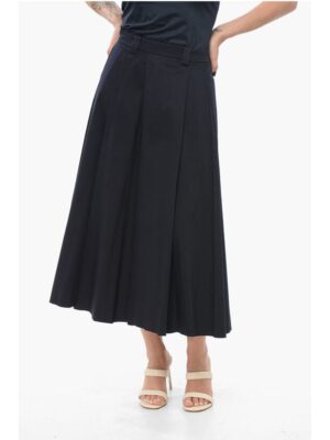 Department 5 Pleated Stretch Cotton HENRIQUE Midi Skirt