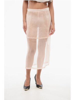 Super Blond Silk Sheer Layered Skirt