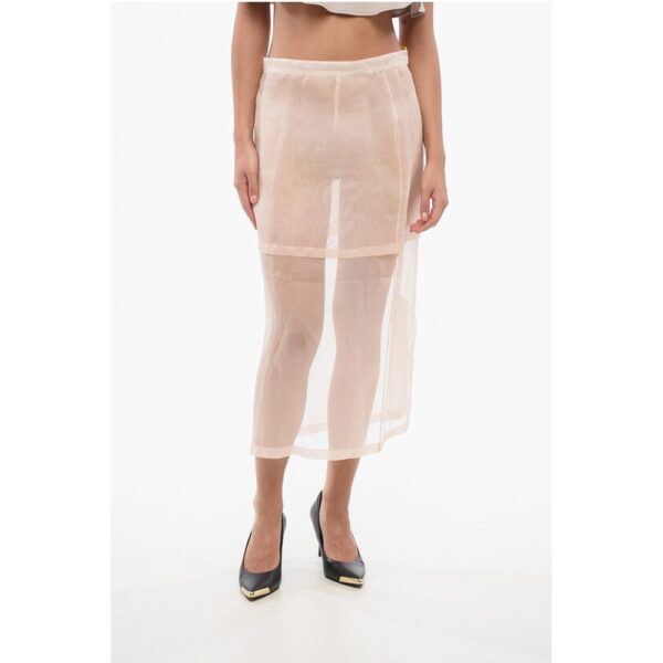 Super Blond Silk Sheer Layered Skirt