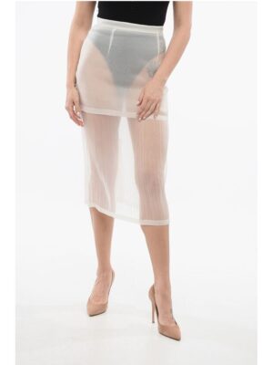 Super Blond Silk Sheer Layered Skirt