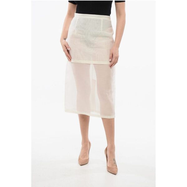 Super Blond Silk Sheer Layered Skirt