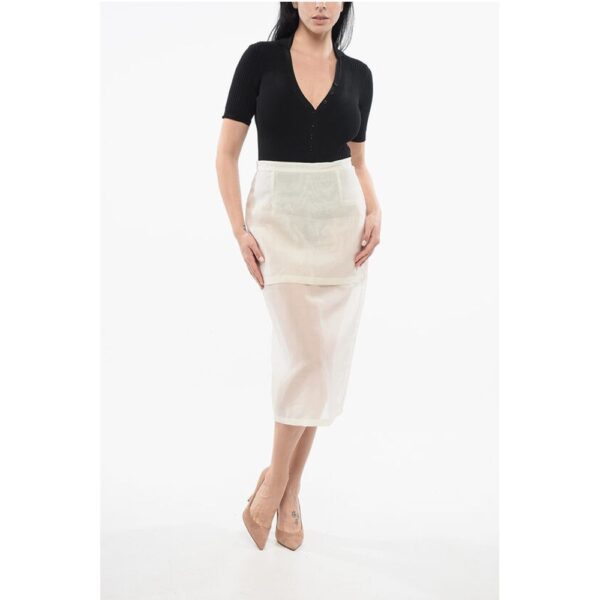 Super Blond Silk Sheer Layered Skirt - Image 4