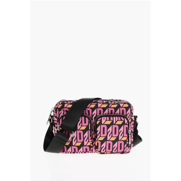 Dsquared² Monogram Nylon Crossbody Bag with Outer Pockets