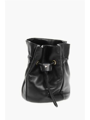 Dsquared² Leather Bucket Bag with Drawstring
