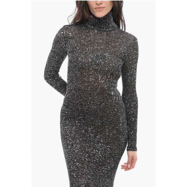 Balenciaga Sequined Maxi Dress with Turtleneck - Image 4