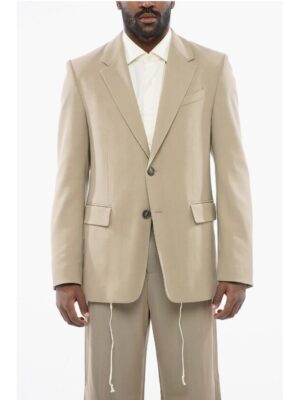 Ami Alexandre Mattiussi Wool Blend Slim Fit Blazer with Back Split