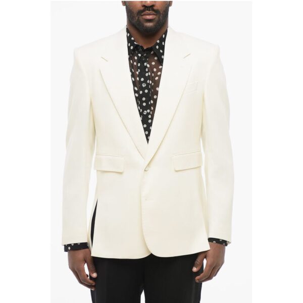 Dolce & Gabbana SICILIA Virgin Wool Blazer with Covered Buttons