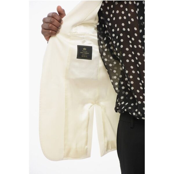 Dolce & Gabbana SICILIA Virgin Wool Blazer with Covered Buttons - Image 5