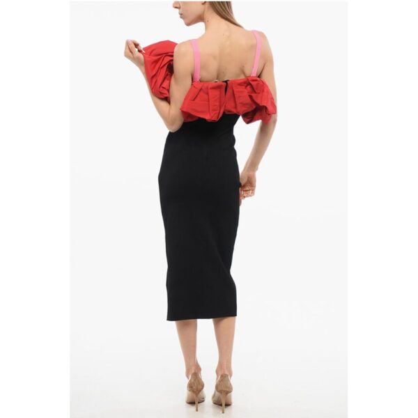 Alexander McQueen Knitted Cold-Shoulder Dress with Ruffled Detail - Image 2