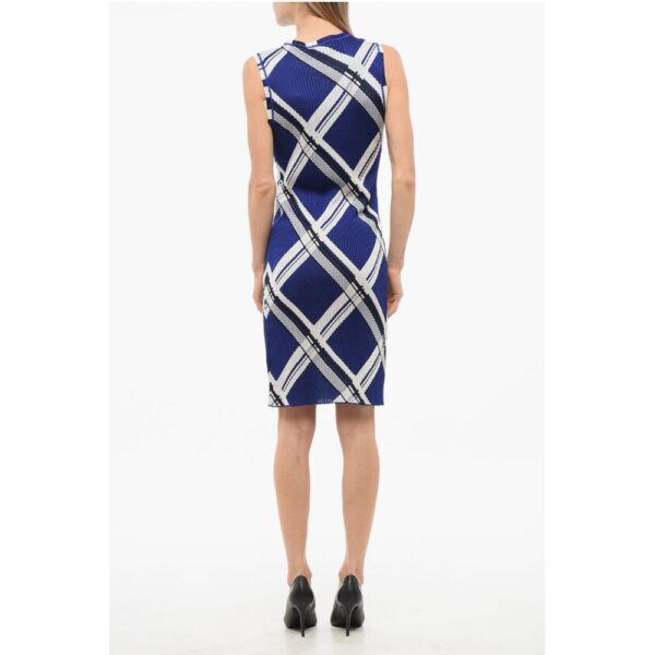 Burberry Silk Sleeveless Dress with Checkered Motif - Image 2