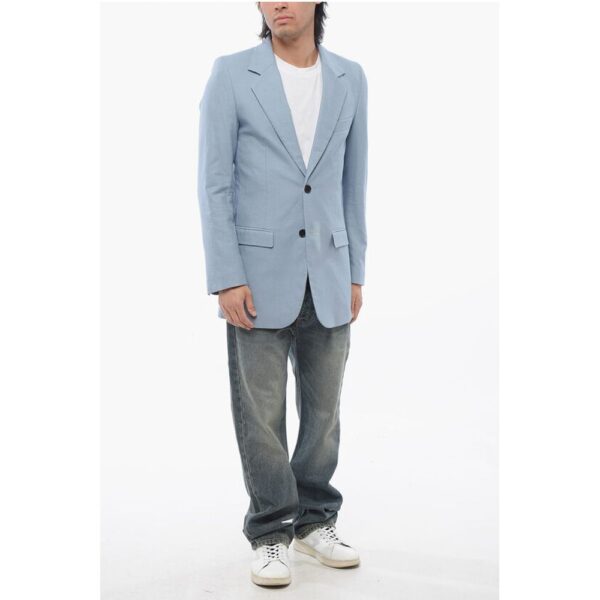 Viktor & Rolf Twill Cotton Slim Fit Blazer with Flap Pockets - Image 4