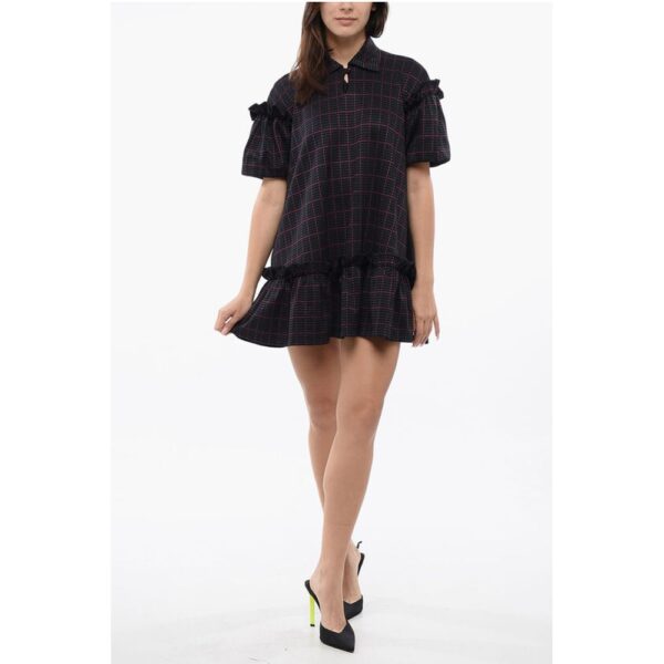 Viktor & Rolf Checkered Mini Dress With Ruffles Details