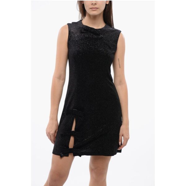 Viktor & Rolf Glittered Velour BOW & SLIT Velour Dress - Image 4