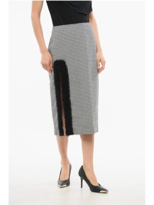 Viktor & Rolf Houndstooth Pencil Skirt with Tulle Detail