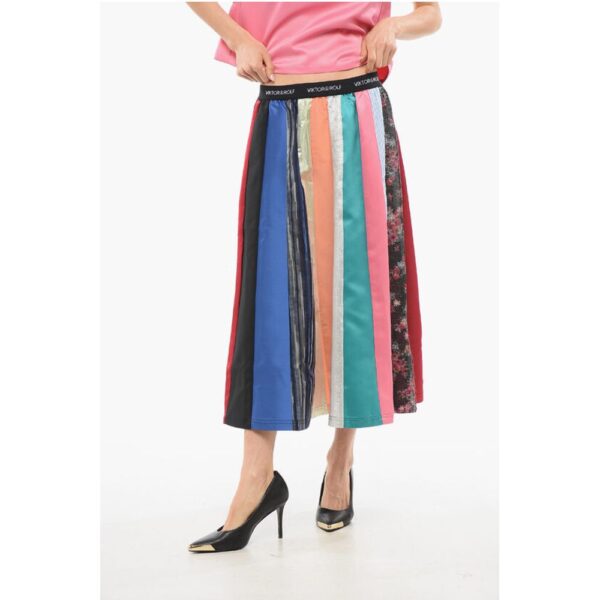 Viktor & Rolf Multicolored Striped WASTEFUL WEARING Skirt