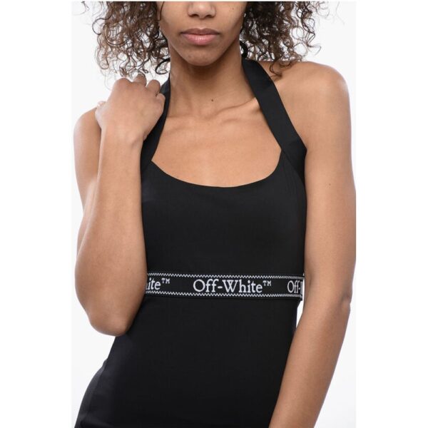 Off-White Halter Neck Mini Dress with Open-Back Detail - Image 2