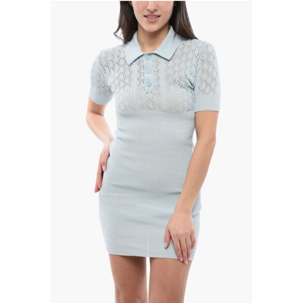 Dsquared² Crochet Cotton Shirt Dress with 3 Buttons - Image 4