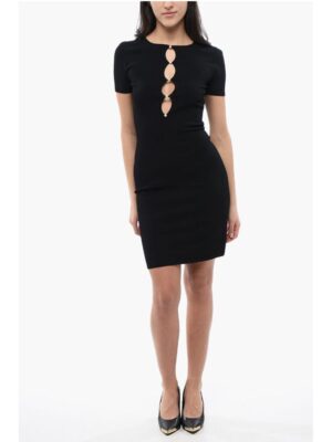 Dsquared² Knitted Cut-Out Dress with Pearls