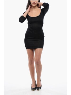 Dsquared² Viscose Sheath Dress with Tie Neck Detail