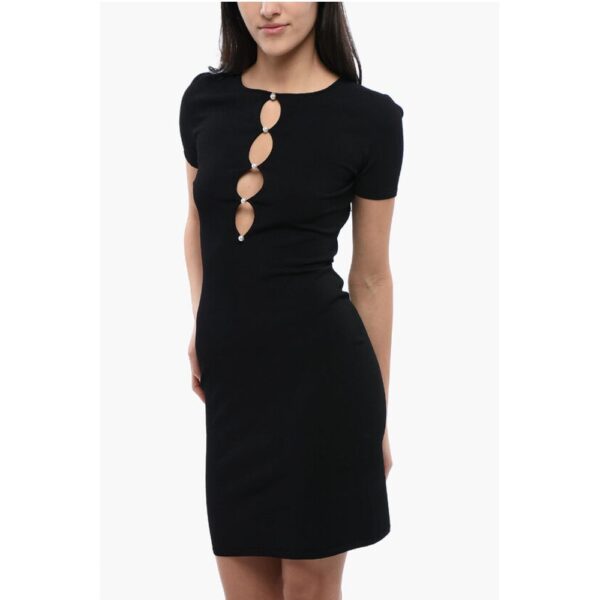 Dsquared² Knitted Cut-Out Dress with Pearls - Image 4