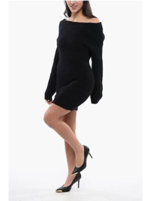 Dsquared² Alpaca Blend Off-Shoulder Dress