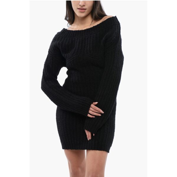 Dsquared² Alpaca Blend Off-Shoulder Dress - Image 4