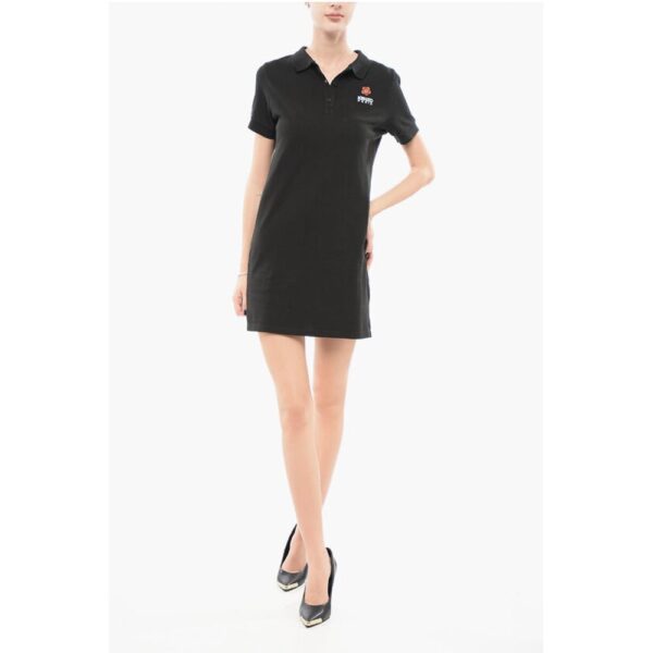 Kenzo Piquet Cotton Tee Dress with Polo Neck