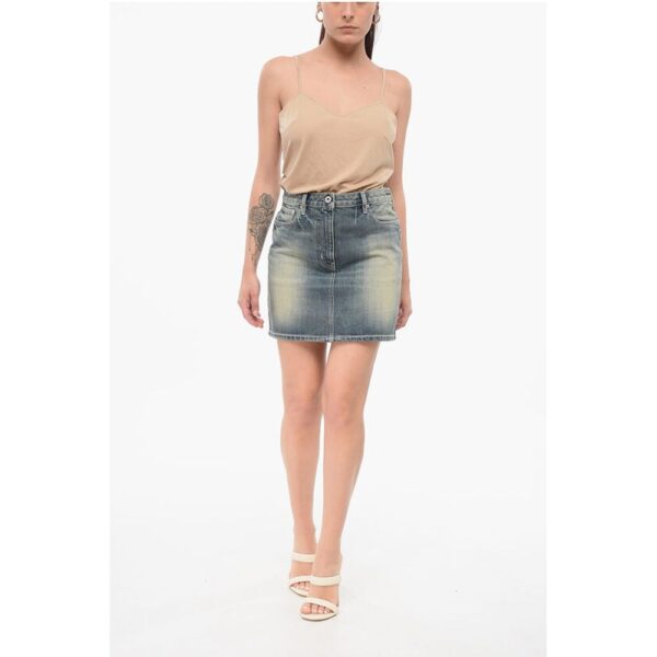 Kenzo Vintage Washed Denim Miniskirt - Image 4