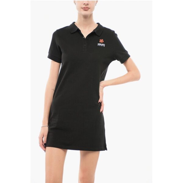 Kenzo Piquet Cotton Tee Dress with Polo Neck - Image 4