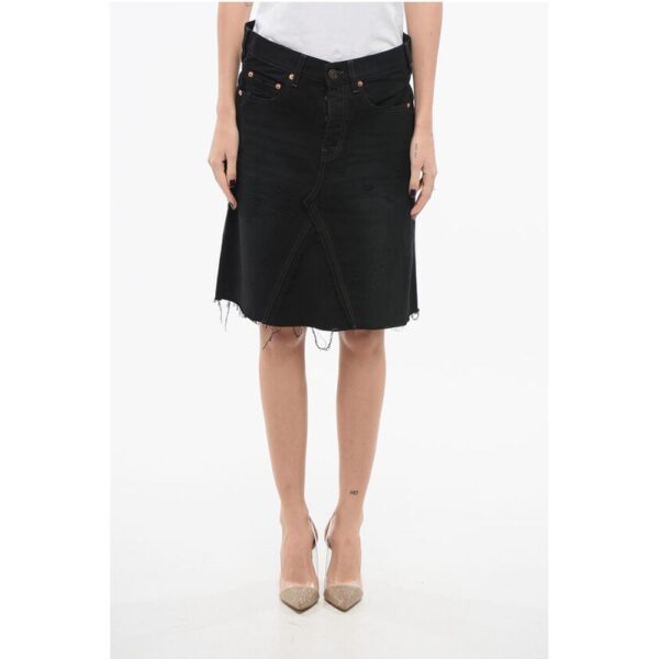 Balenciaga Denim Miniskirt with Cut-outs