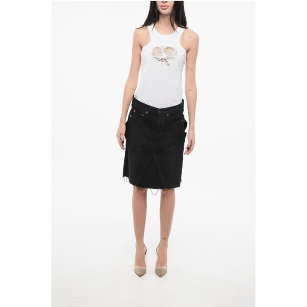 Balenciaga Denim Miniskirt with Cut-outs - Image 4