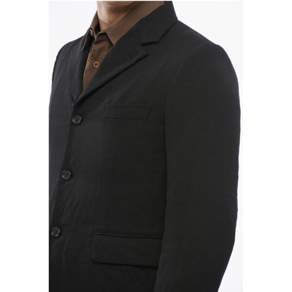 Comme Des Garçons BLACK Double-layered Blazer with Checkered Detail - Image 3