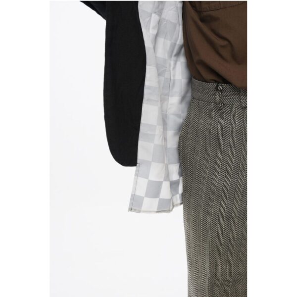 Comme Des Garçons BLACK Double-layered Blazer with Checkered Detail - Image 5