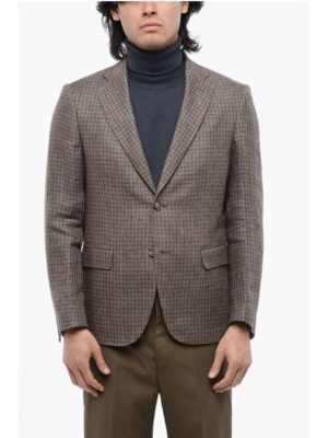 Nino Danieli Gun Club Check Single Breasted Linen Blazer