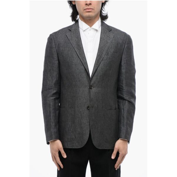 Nino Danieli Chambray Single Breasted Blazer