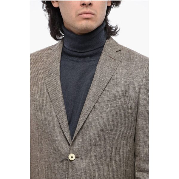 Nino Danieli Linen Blend Blazer with Flap Pockets - Image 3
