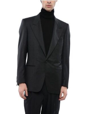 CC Brothers Virgin Wool CERIM.MASTER 1-Button Blazer with Peak Lapel