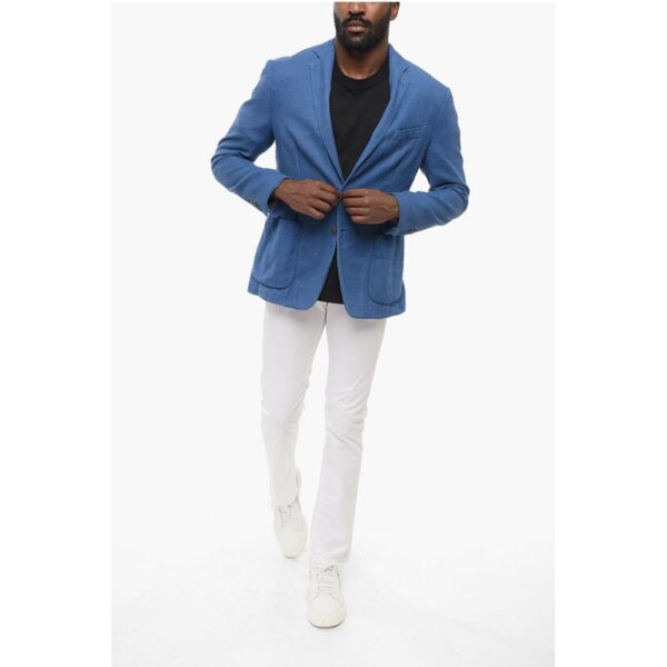Nino Danieli Unlined 2-Button Blazer with Patch Pockets - Image 4
