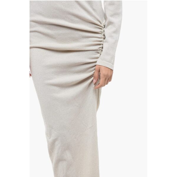 Parosh Stretchy Lurex Knitted Dress with Draw-String - Image 3