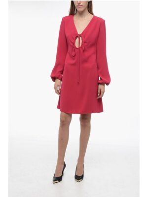 Parosh Tent Dress with Lace-Up Detail