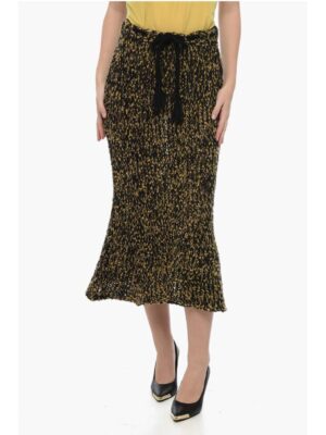 Moncler Bouclé Knitted Skirt with Draw-String