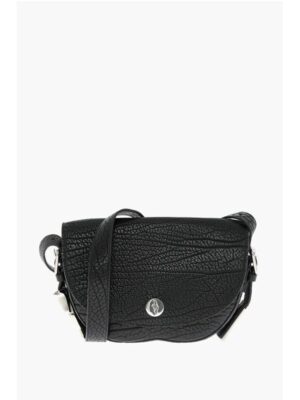 Burberry Grained Leather Satchel Bag with Asymmetric Hem
